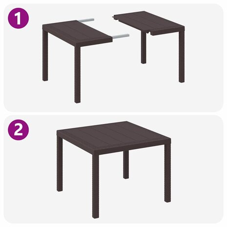 3-delige Tuinset met kussens poly rattan bruin 8