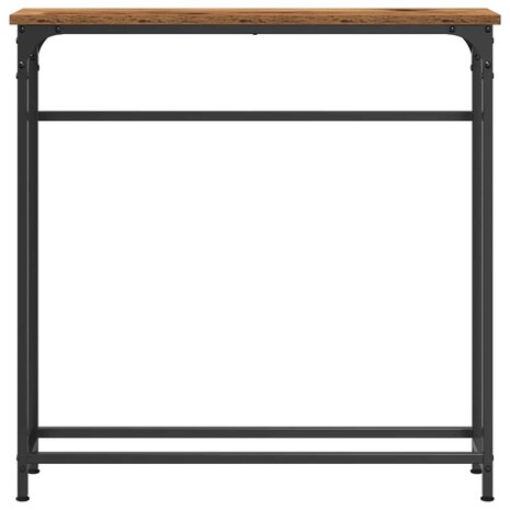 Wandtafel 75x19,5x75 cm bewerkt hout en staal oud houtkleurig 4