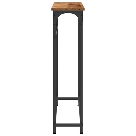 Wandtafel 75x19,5x75 cm bewerkt hout en staal oud houtkleurig 5