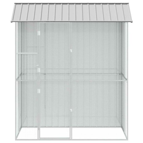 Vogelvolière Grijs 215x110x247 cm Staal 5
