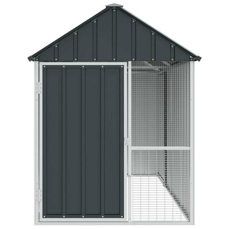 Vogelvolière 112x215x141 cm staal antraciet 6
