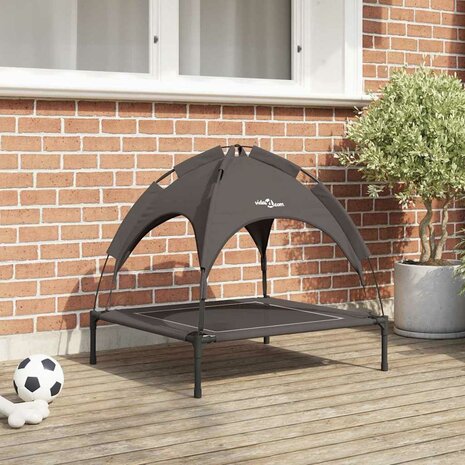 Verhoogd Hondenbed Bruin Polyester, Metaal Middelgroot 1