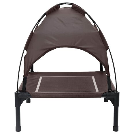 Verhoogd Hondenbed Bruin Polyester, Metaal Middelgroot 4
