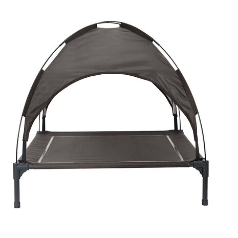 Verhoogd Hondenbed met Afneembaar Dak Bruin XL Staal 4