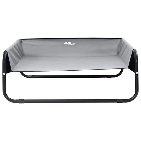 Verhoogd Hondenbed Lichtgrijs S Oxford Stof en Staal 3