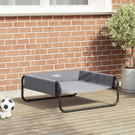 Verhoogd Hondenbed Lichtgrijs ML Oxford Stof en Staal 1