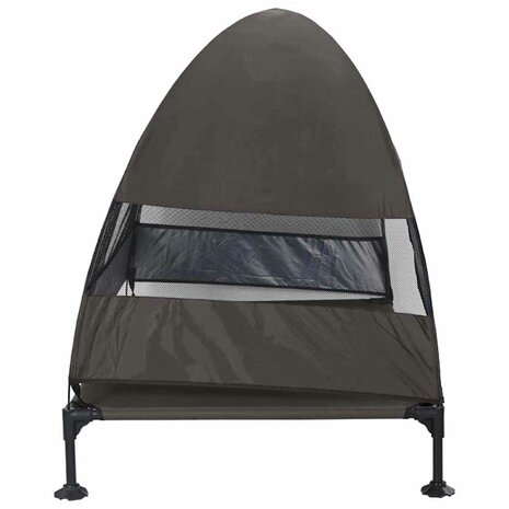 Verhoogd Hondenbed met Afneembaar Dak Bruin XL Staal 4