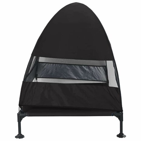 Verhoogd Hondenbed met Afneembaar Dak Zwart XL Staal 4