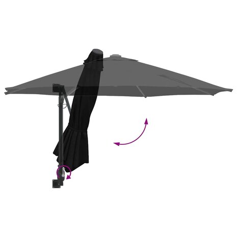 Wandparasol Zwart 250 cm 7
