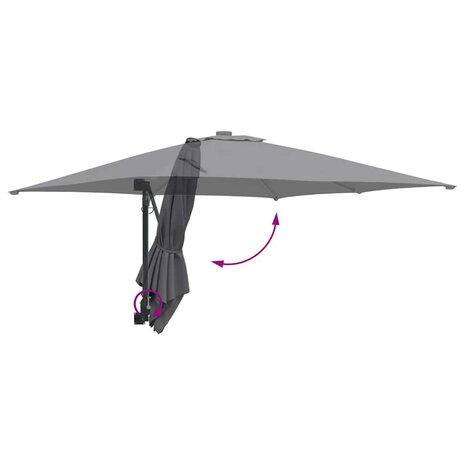Wandparasol in Anthraciet 247 cm 7
