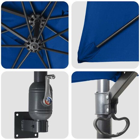 Wandparasol Azure Blauw 247 cm 6