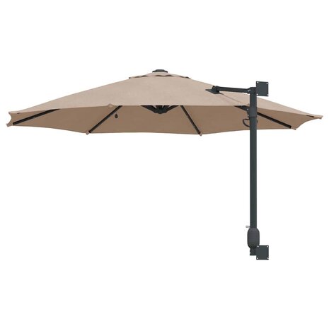 Wandparasol met LED&apos;s in Taupe 248 cm 5