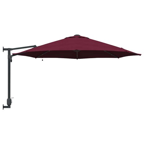 Wandparasol met LED&apos;s Bordeaux Rood 248 cm 4
