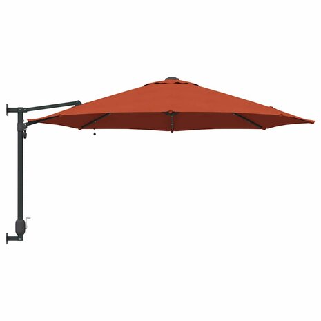 Wandparasol met LED-verlichting Terracotta 248 cm 4