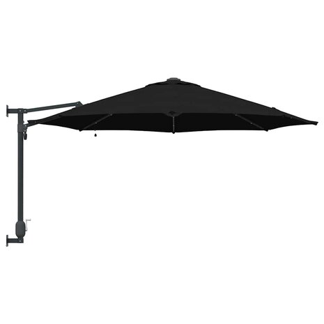 Wandparasol met LED&apos;s Zwart 248 cm 4