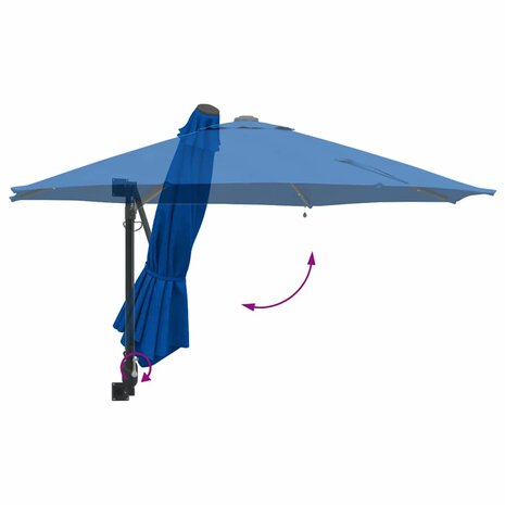 Wandparasol met LED&apos;s Azure Blauw 248 cm 7
