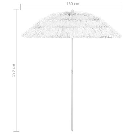 Strandparasol Hawaï 180 cm wit 8