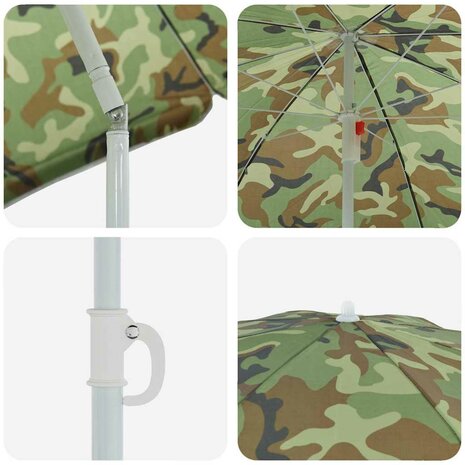 Strandparasol met metalen paal 161x193 cm polyester camouflage 4