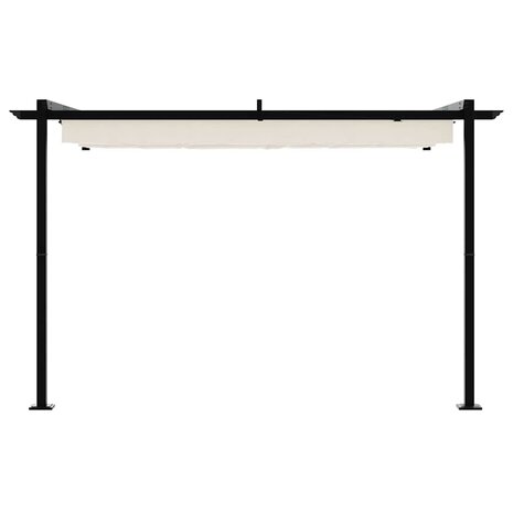 Wandgemonteerde Pergola Crème 3 x 3 m Staal 3