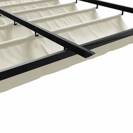 Wandgemonteerde Pergola Crème 3 x 3 m Staal 6