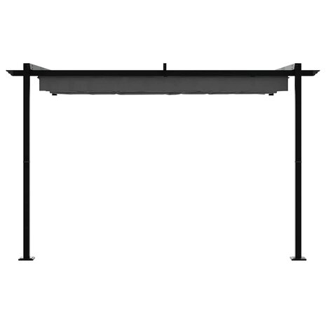 Wandgemonteerde Pergola Antraciet 3 x 3 m Staal 3