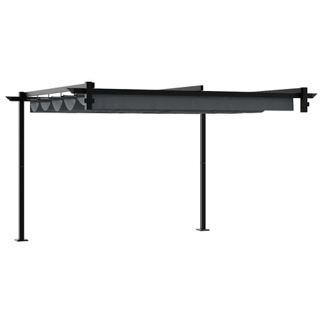 Wandgemonteerde Pergola Antraciet 3 x 3 m Staal 5