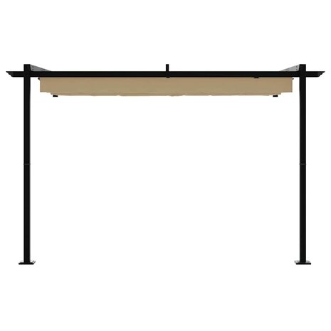 Wandgemonteerde Pergola Taupe 3 x 3 m Staal 3