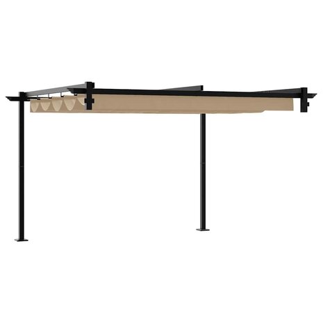 Wandgemonteerde Pergola Taupe 3 x 3 m Staal 5