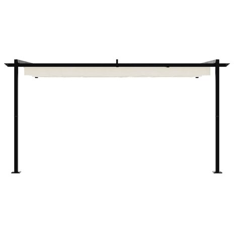 Wandgemonteerde Pergola Crème 3 x 4 m Staal 3
