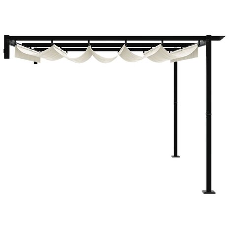 Wandgemonteerde Pergola Crème 3 x 4 m Staal 4