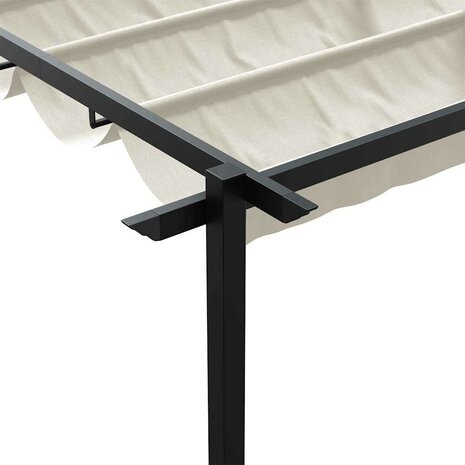 Wandgemonteerde Pergola Crème 3 x 4 m Staal 7