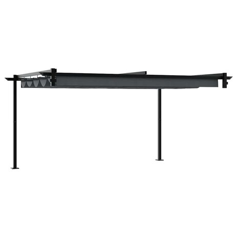 Wandgemonteerde Pergola Antraciet 3 x 4 m Staal 5