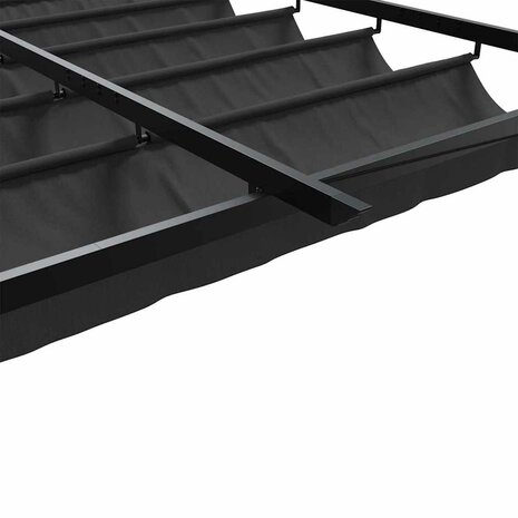 Wandgemonteerde Pergola Antraciet 3 x 4 m Staal 6