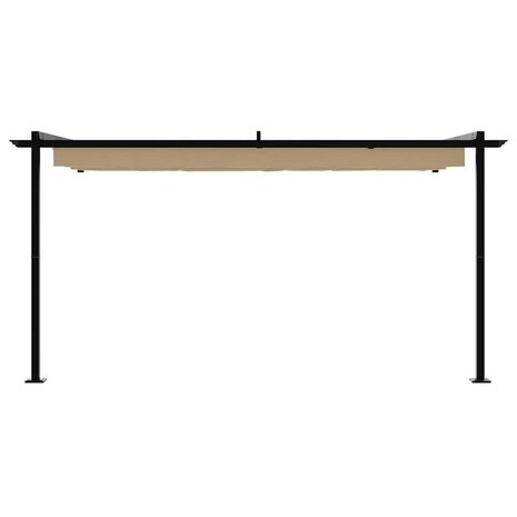 Wandgemonteerde Pergola Taupe 3 x 4 m Staal 3