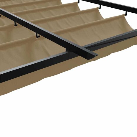 Wandgemonteerde Pergola Taupe 3 x 4 m Staal 6
