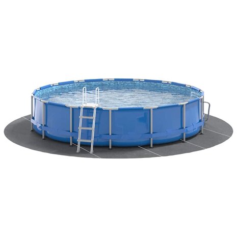 Ronde Zwembadhoes Lichtgrijs Kunststof Ø 610 cm Zwembadhoes 2