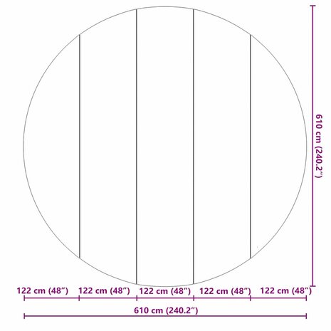 Ronde Zwembadhoes Lichtgrijs Kunststof Ø 610 cm Zwembadhoes 6