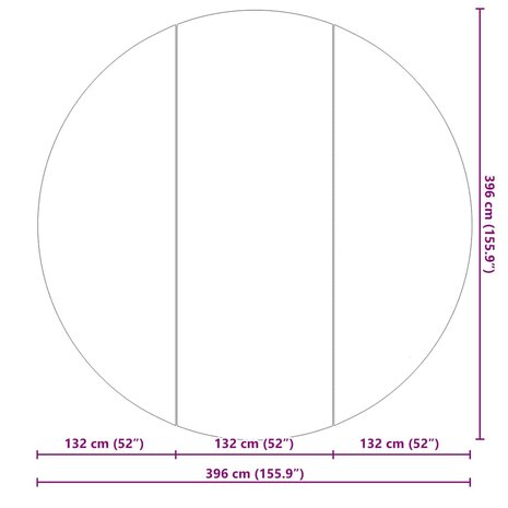 Ronde Zwembadhoes Zwart Polyethyleen Ø 396 cm Duurzaam 6