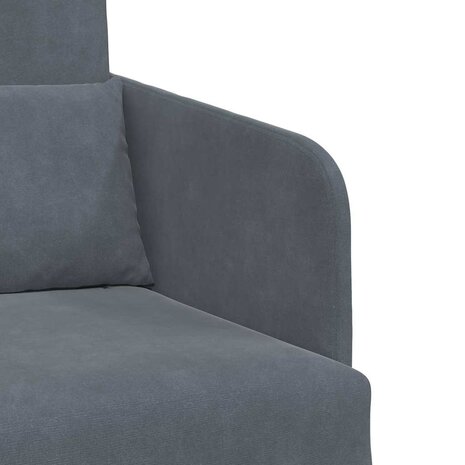 Vloerloungeset 2-in-1 Donkergrijs 65x80x83 cm Velvet 7