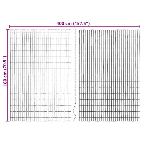 Tuinscherm 400x125 cm schors 5