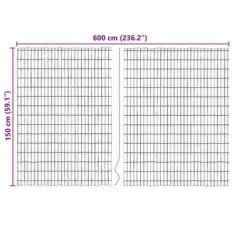 Tuinscherm 600x150 cm schors 5