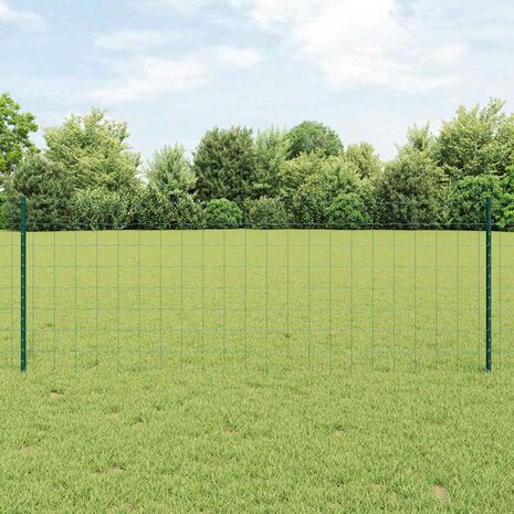 Tuinhek Set Set van 2 Groen Staal 10 x 0.8 m Duurzaam Tuinhek 1