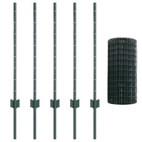 Tuinhek Set Set van 2 Groen Staal 10 x 0.8 m Duurzaam Tuinhek 3