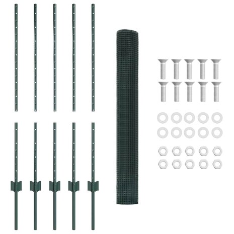 Tuinhek Set Set van 2 Groen Staal Middelgroot Duurzaam 4