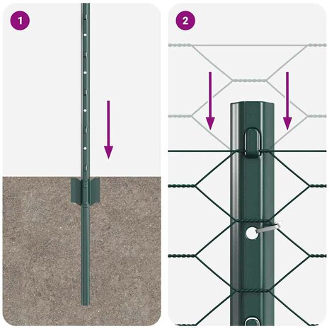 Hexagonaal tuinhek set Set van 2 Groen Gepoedercoat staal Groot 8