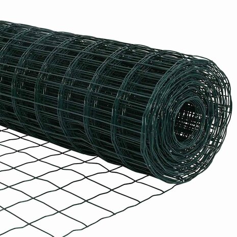 Euro Tuinhek met 7 Palen 0.6x10 m Gegalfaniseerd Staal Groen 8