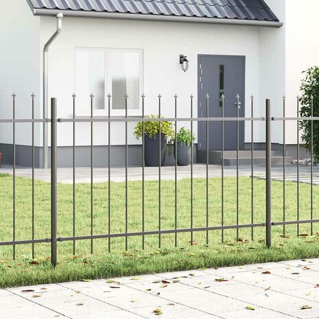 Tuinhek met punten 1,7x0,8 m staal grijs 1