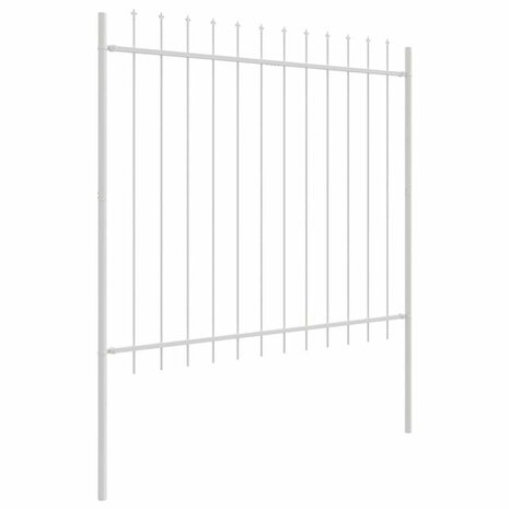 Tuinhek met punten 1,7x1,5 m staal wit 2
