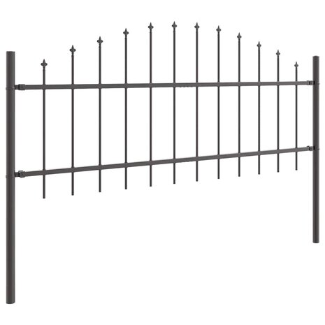 Tuinhek met boog 1,7x0,75 m staal grijs 2