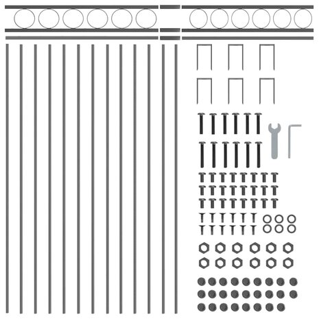 Tuinhek 1,7x1 m staal grijs 4